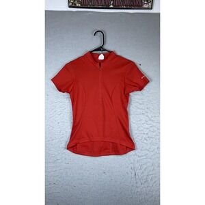 Danskin Cycling Jersey Womens Small Red 1/4 Zip Short Sleeve VTG Made in USA